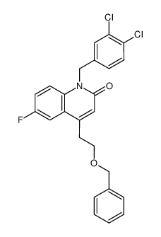 4-(2-benzyloxyethyl)-6-fluoro-1-(3,4-dichlorobenzyl)-1,2-dihydro-2-oxoquinoline结构式