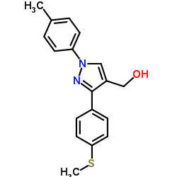 (3-(4-(METHYLTHIO)PHENYL)-1-P-TOLYL-1H-PYRAZOL-4-YL)METHANOL structure