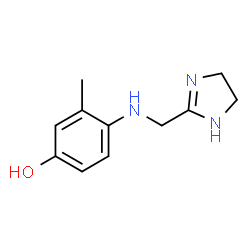 Phenol, 4-[[(4,5-dihydro-1H-imidazol-2-yl)methyl]amino]-3-methyl- (9CI) structure