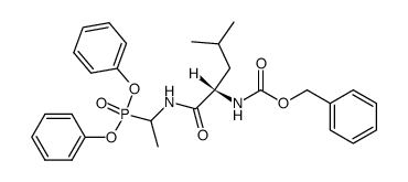 benzyl ((2S)-1-((1-(diphenoxyphosphoryl)ethyl)amino)-4-methyl-1-oxopentan-2-yl)carbamate结构式
