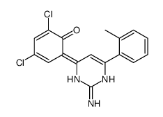 6-[2-amino-6-(2-methylphenyl)-1H-pyrimidin-4-ylidene]-2,4-dichlorocyclohexa-2,4-dien-1-one结构式