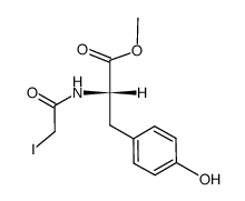 (S)-3-(4-Hydroxy-phenyl)-2-(2-iodo-acetylamino)-propionic acid methyl ester结构式