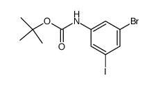 (3-溴-5-碘苯基)氨基甲酸叔丁酯结构式