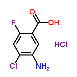 5-氨基-4-氯-2-氟苯甲酸盐酸盐结构式