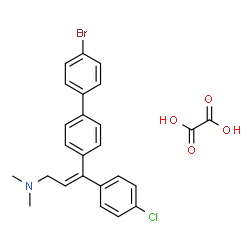 (E)-γ-(4'-bromo[1,1'-biphenyl]-4-yl)-4-chlorocinnamyl]dimethylammonium hydrogen oxalate structure