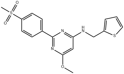2-(4-methanesulfonylphenyl)-6-methoxy-N-[(thiop hen-2-yl)methyl]pyrimidin-4-amine Structure