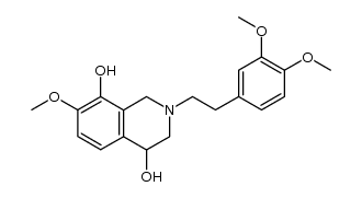 2-(3,4-dimethoxyphenethyl)-7-methoxy-1,2,3,4-tetrahydroisoquinoline-4,8-diol结构式