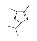 反式-(9CI)-2,5-二氢-4,5-二甲基-2-(1-甲基乙基)-噻唑结构式