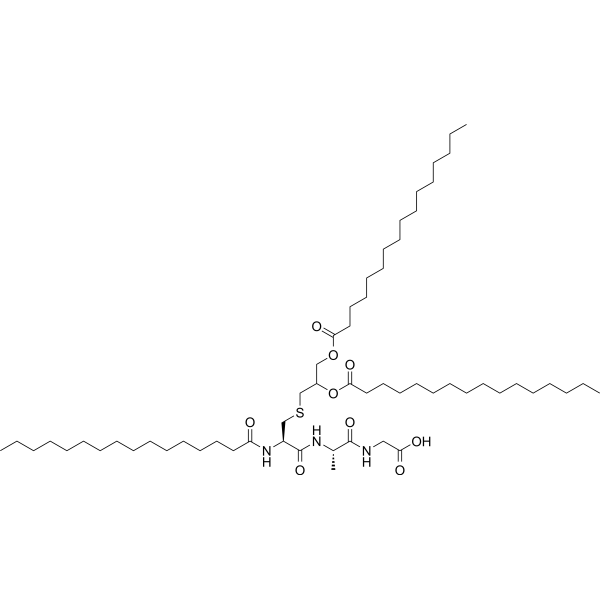 Palmitoyl-Cys((RS)-2,3-di(palmitoyloxy)-propyl)-Ala-Gly-OH structure