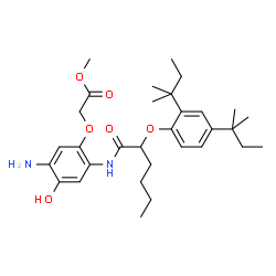 [5-Amino-2-[2-(2,4-di-tert-pentylphenoxy)hexanoylamino]-4-hydroxyphenoxy]acetic acid methyl ester结构式