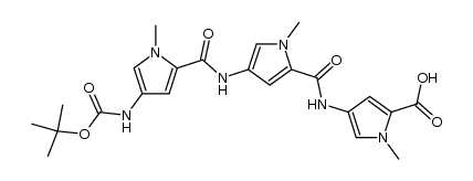 methyl 4-[[[4-[[[4-[[(tert-butyloxy)carbonyl]amino]-1-methyl-pyrrol-2-yl]carbonyl]amino]-1-methyl-pyrrol-2-yl]carbonyl]amino]-1-methyl-pyrrole-2-carboxylic acid Structure