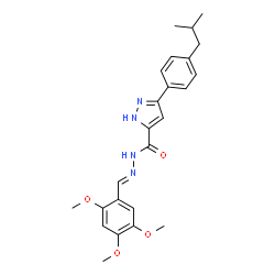 3-[4-(2-methylpropyl)phenyl]-N'-[(E)-(2,4,5-trimethoxyphenyl)methylidene]-1H-pyrazole-5-carbohydrazide Structure