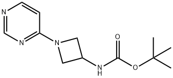 tert-Butyl N-[1-(pyrimidin-4-yl)azetidin-3-yl]carbamate结构式