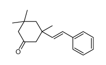 3,3,5-trimethyl-5-(2-phenylethenyl)cyclohexan-1-one Structure