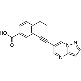 4-ethyl-3-(2-{pyrazolo[1,5-a]pyrimidin-6-yl}ethynyl)benzoic acid structure