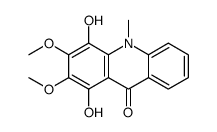 1,4-Dihydroxy-2,3-dimethoxy-10-methylacridin-9(10H)-one结构式