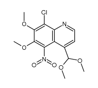 8-chloro-6,7-dimethoxy-4-(dimethoxymethyl)-5-nitroquinoline Structure