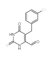 4-Pyrimidinecarboxaldehyde,5-[(3-chlorophenyl)methyl]-1,2,3,6-tetrahydro-6-oxo-2-thioxo- Structure