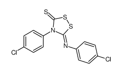 4-(4-chlorophenyl)-5-(4-chlorophenyl)imino-1,2,4-dithiazolidine-3-thione结构式