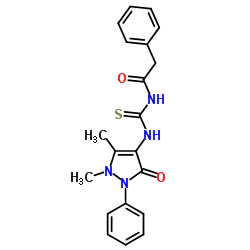 N-(((2,3-DIMETHYL-5-OXO-1-PHENYL(3-PYRAZOLIN-4-YL))AMINO)THIOXOMETHYL)-2-PHENYLETHANAMIDE structure