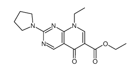 ethyl 8-ethyl-5,8-dihydro-5-oxo-2-(pyrrolidinyl)pyrido[2,3-d]pyrimidine-6-carboxylate结构式