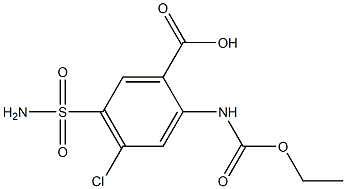 4-chloro-2-[(ethoxycarbonyl)amino]-5-sulfamoylbenzoic acid结构式