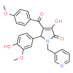 3-hydroxy-5-(4-hydroxy-3-methoxyphenyl)-4-(4-methoxybenzoyl)-1-(3-pyridinylmethyl)-1,5-dihydro-2H-pyrrol-2-one Structure