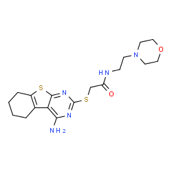 2-((4-amino-5,6,7,8-tetrahydrobenzo[4,5]thieno[2,3-d]pyrimidin-2-yl)thio)-N-(2-morpholinoethyl)acetamide结构式