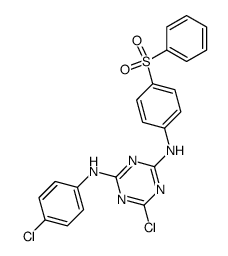 N2-(4-benzenesulfonyl-phenyl)-6-chloro-N4-(4-chloro-phenyl)-[1,3,5]triazine-2,4-diamine结构式