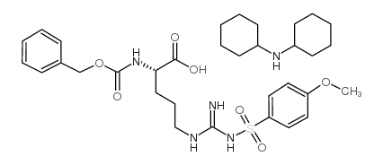 N5-[亚氨基[对甲氧基苯磺酰胺基]甲基]-N2-[苄氧羰基]-L-鸟氨酸(二环己基胺)盐结构式