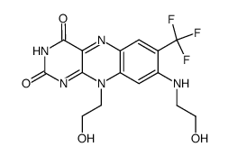 10-(2-hydroxy-ethyl)-8-(2-hydroxy-ethylamino)-7-trifluoromethyl-10H-benzo[g]pteridine-2,4-dione结构式