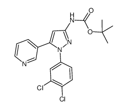 [1-(3,4-dichlorophenyl)-5-pyridin-3-yl-1H-pyrazol-3-yl]carbamic acid tert-butyl ester Structure