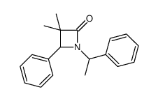 3,3-dimethyl-4-phenyl-1-(1-phenylethyl)azetidin-2-one结构式