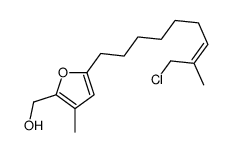 [5-(9-chloro-8-methylnon-7-enyl)-3-methylfuran-2-yl]methanol结构式