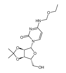 4-((ethoxymethyl)amino)-1-((3aR,4R,6R,6aR)-6-(hydroxymethyl)-2,2-dimethyltetrahydrofuro[3,4-d][1,3]dioxol-4-yl)pyrimidin-2(1H)-one structure