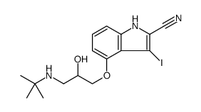 4-[3-[(1,1-Dimethylethyl)amino]-2-hydroxypropoxy]-3-iodo-1H-indole-2-carbonitrile结构式