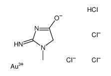 hydrogen tetrachloroaurate(1-), compound with 2-amino-1,5-dihydro-1-methyl-4H-imidazol-4-one (1:1) structure