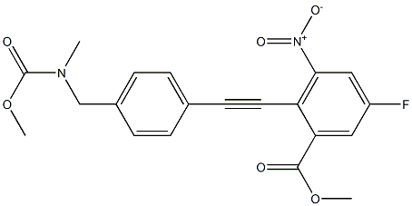 methyl 5-fluoro-2-((4-(((methoxycarbonyl)(methyl)amino)methyl)phenyl)ethynyl)-3-nitrobenzoate结构式