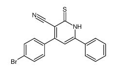 4-(4-bromophenyl)-2-thioxo-6-phenyl-1,2-dihydropyridine-3-carbonitrile结构式