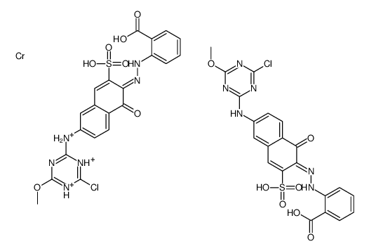 trihydrogen bis[2-[[6-[(4-chloro-6-methoxy-1,3,5-triazin-2-yl)amino]-1-hydroxy-3-sulpho-2-naphthyl]azo]benzoato(3-)]chromate(3-) picture