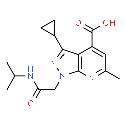 3-Cyclopropyl-1-[2-(isopropylamino)-2-oxoethyl]-6-methyl-1H-pyrazolo[3,4-b]pyridine-4-carboxylic acid Structure