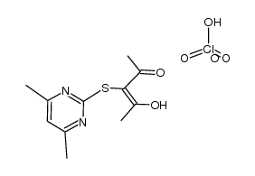 4-Hydroxa-3[(4,6-dimethyl-2-pyrimidinyl)thio]pent-3-en-2-one Perchlorate Structure