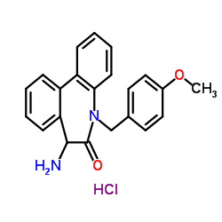 6H-Dibenz[b,d]azepin-6-one, 7-amino-5,7-dihydro-5-[(4-methoxyphenyl)methyl]-, hydrochloride (1:1) structure