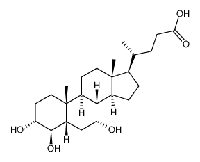 3α,4β,7α-trihydroxy-5β-cholan-24-oic acid结构式