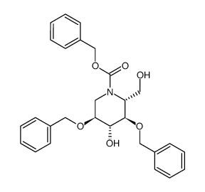 N-benzyloxycarbonyl-2,4-di-O-benzyl-1,5-dideoxy-1,5-imino-D-glucitol Structure