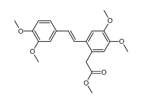 methyl (E)-4,5-dimethoxy-2-(3',4'-dimethoxystyryl)phenylacetate Structure