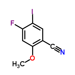 4-Fluoro-5-iodo-2-methoxybenzonitrile结构式