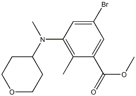 Benzoic acid, 5-broMo-2-Methyl-3-[Methyl(tetrahydro-2H-pyran-4-yl)aMino]-, Methyl ester结构式