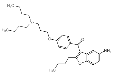 (5-Amino-2-butyl-3-benzofuranyl)[4-[3-(dibutylamino)propoxy]phenyl]methanone structure