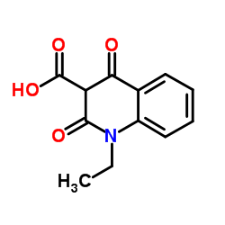 1-Ethyl-2,4-dioxo-1,2,3,4-tetrahydro-3-quinolinecarboxylic acid结构式